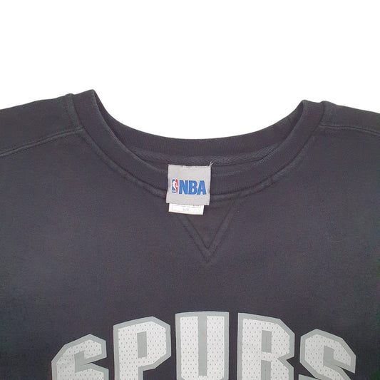 Mens Black NBA San Antonio Spurs Basketball NBA Crewneck Jumper