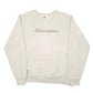 Mens Cream Champion Vintage 90s Script Crewneck Jumper