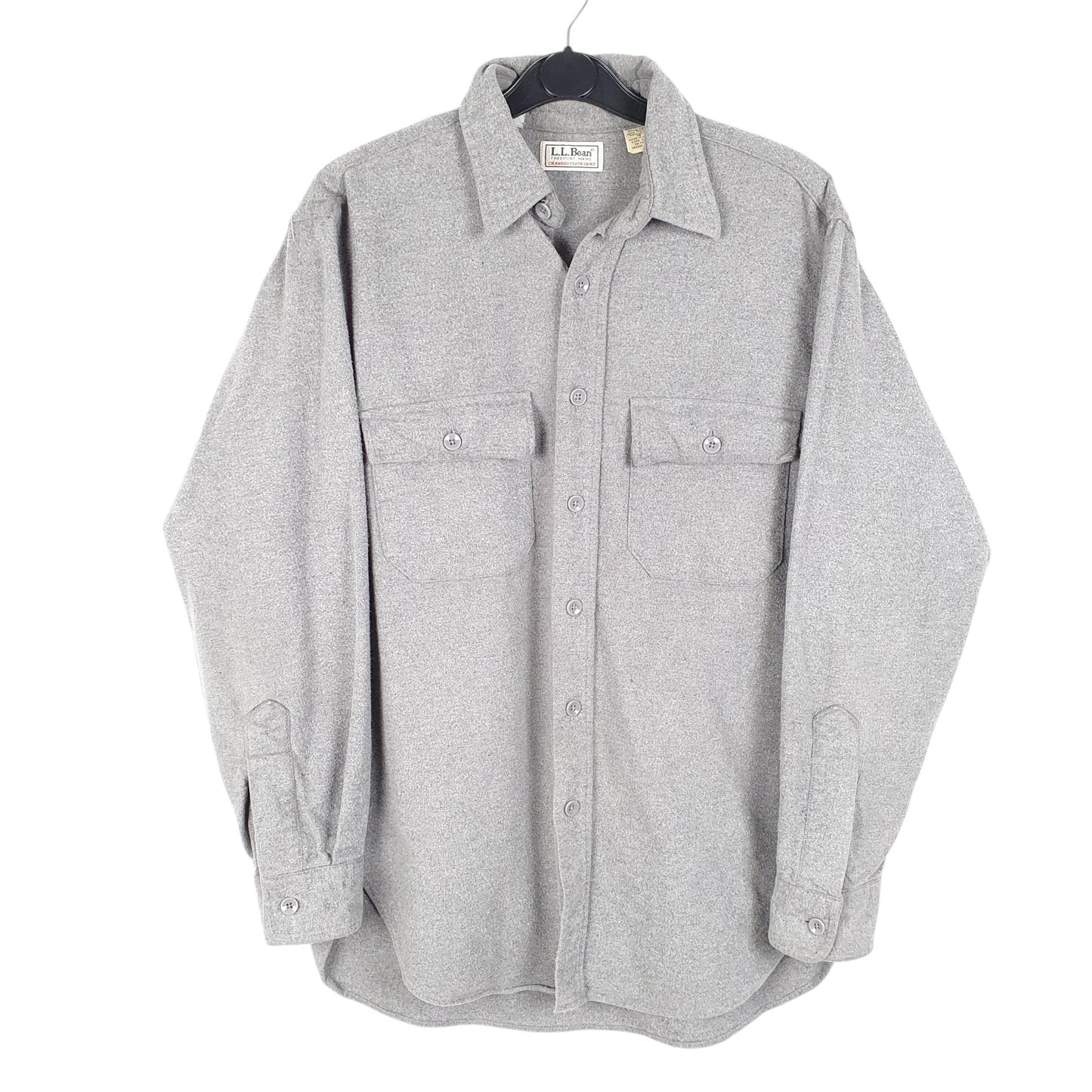 Mens Grey L.L.Bean Vintage Chamois Overshirt Made In USA Long Sleeve Shirt
