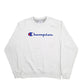 Mens White Champion Spellout Crewneck Jumper