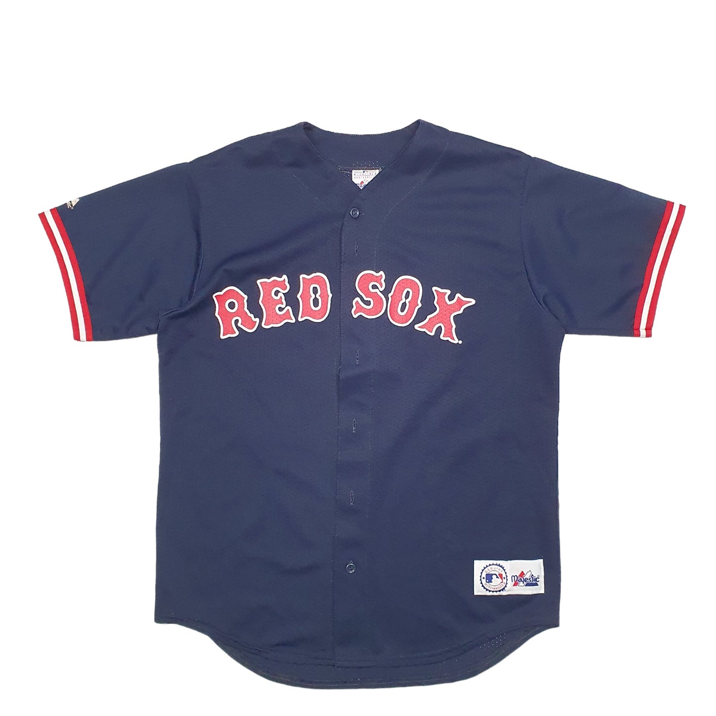 Mens Navy Majestic MLB Baseball Jersey Short Sleeve T Shirt