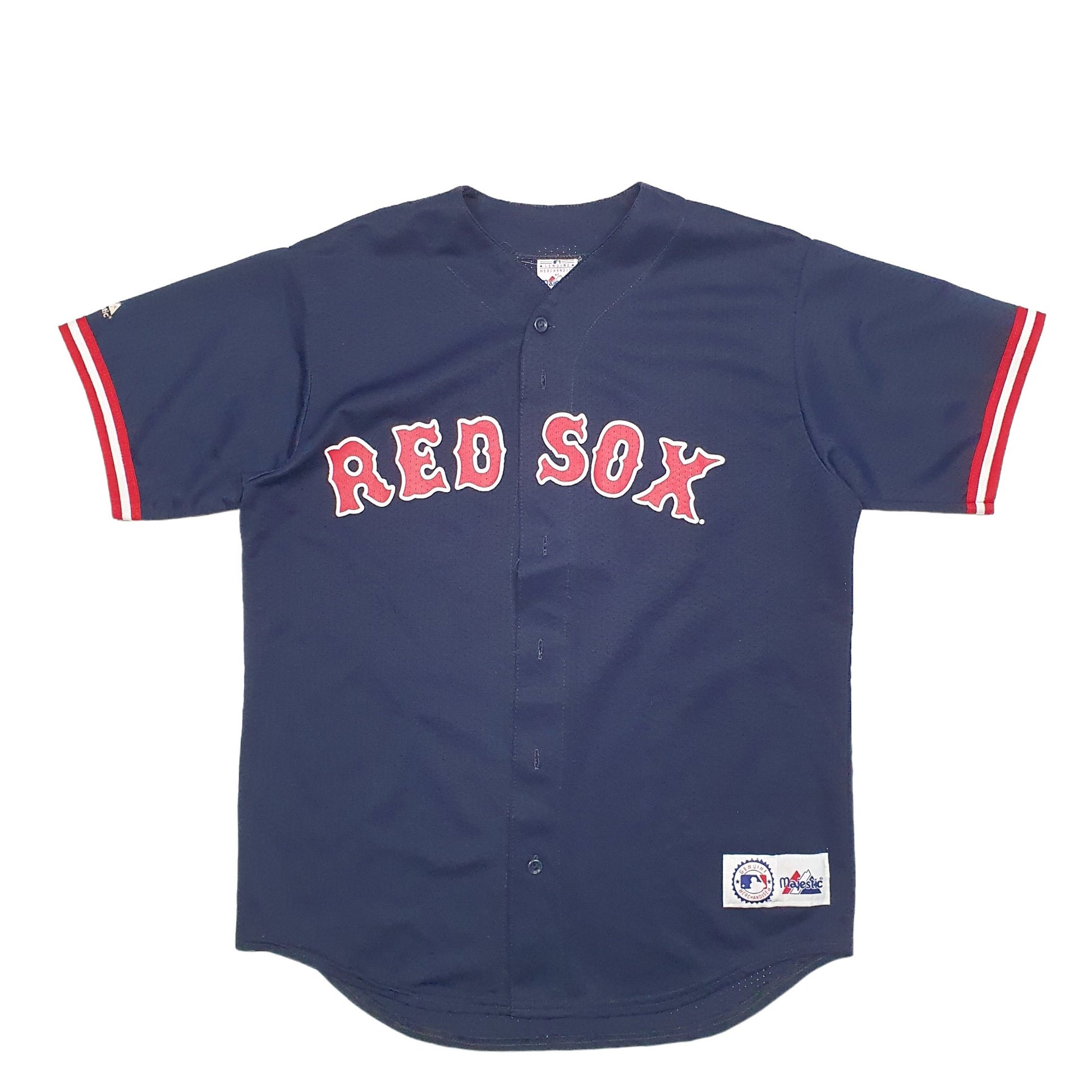 Mens Navy Majestic MLB Baseball Jersey Short Sleeve T Shirt