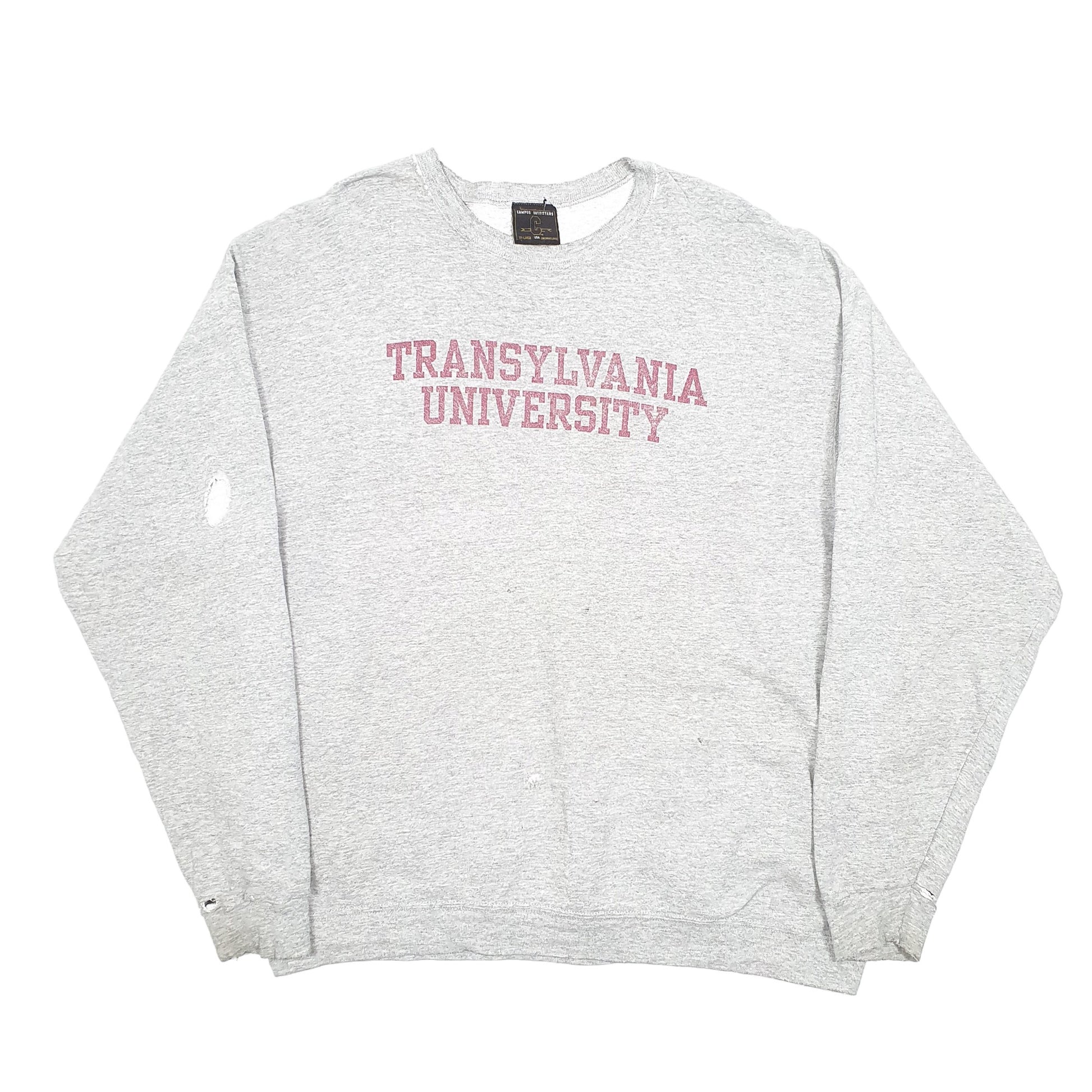 Mens Grey Campus Outfitters Transylvania University USA Vintage Crewneck Jumper