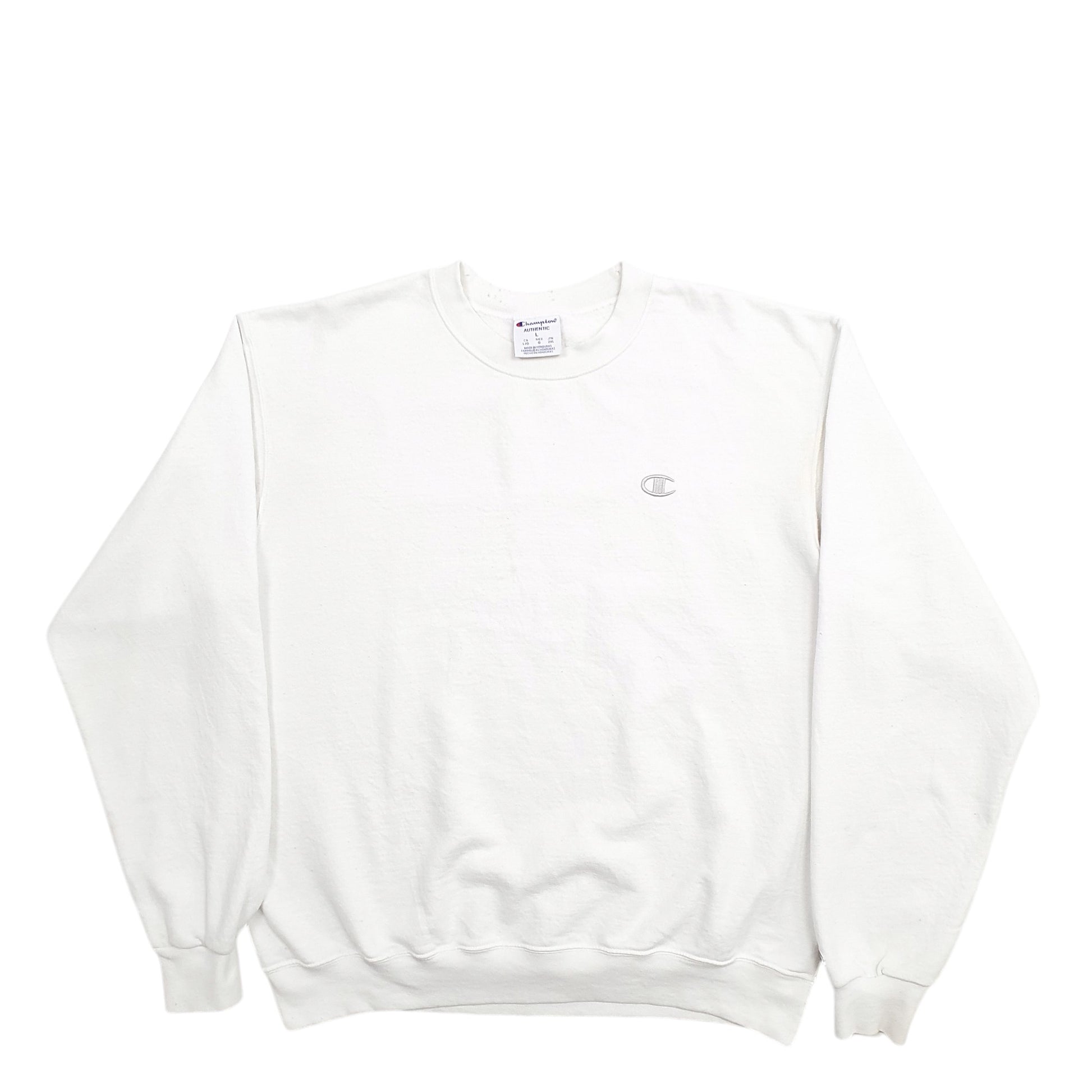 Mens White Champion  Crewneck Jumper