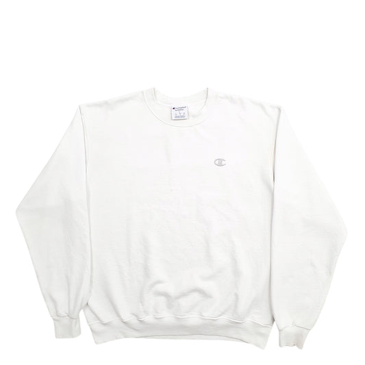 Mens White Champion  Crewneck Jumper