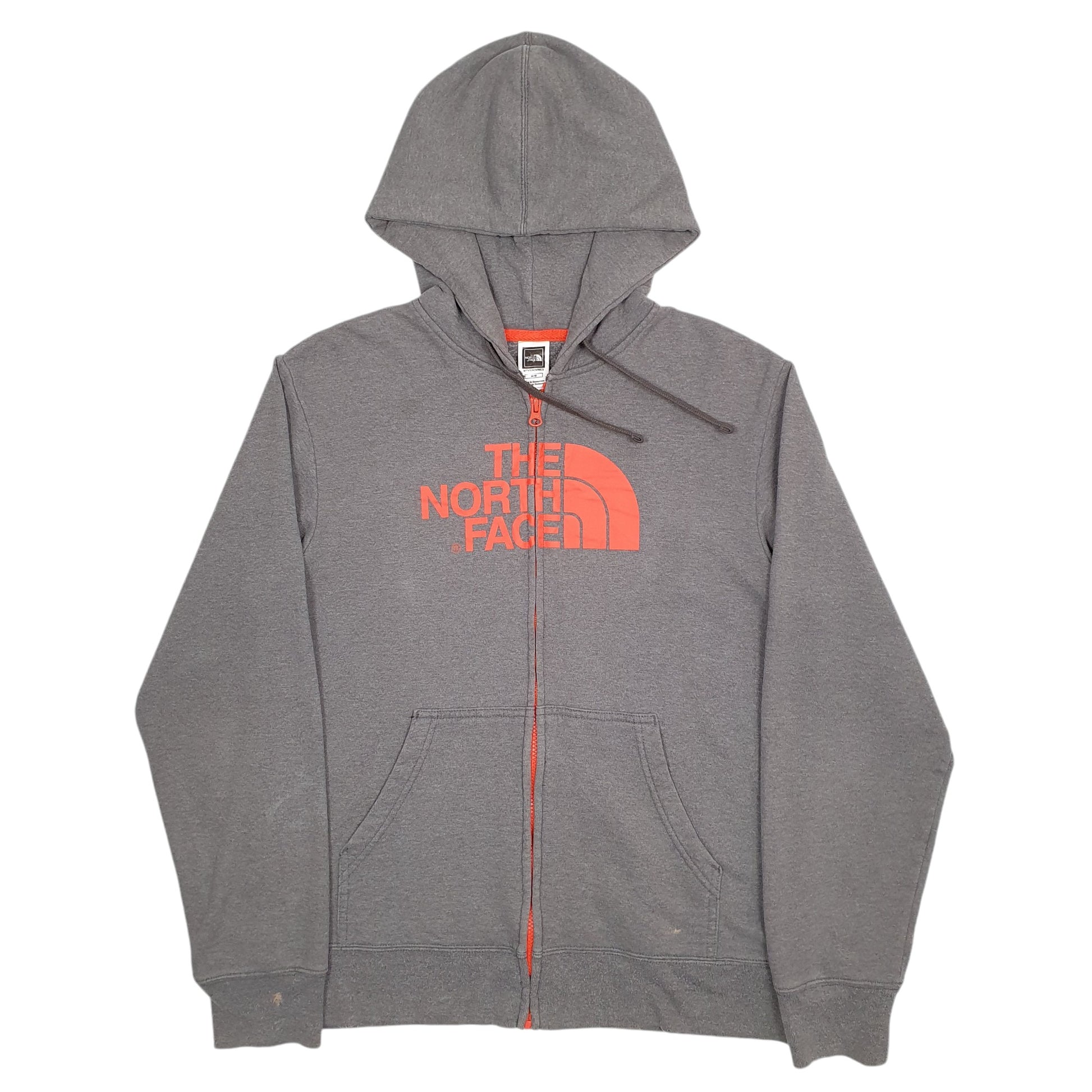 Mens Grey The North Face Spellout Full Zip Jumper