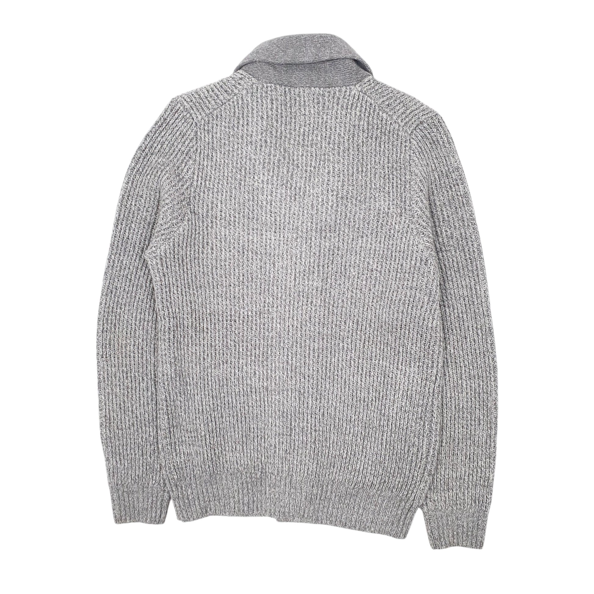 Mens Grey M&S Shoal Cardigan Jumper