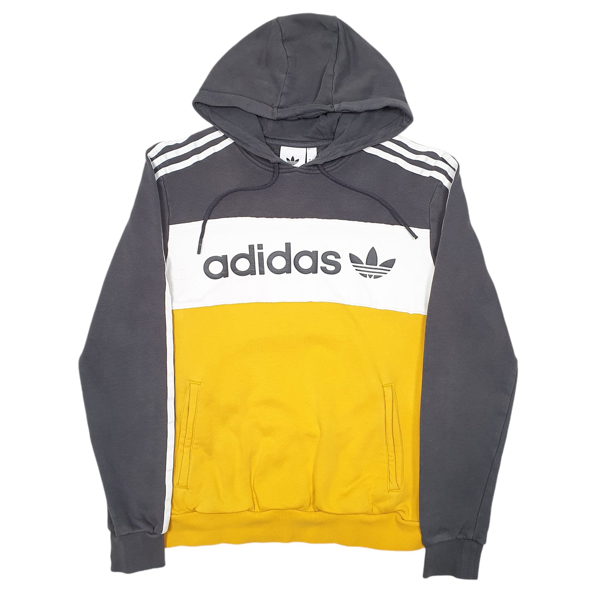 Mens Grey Adidas Spellout Hoodie Jumper