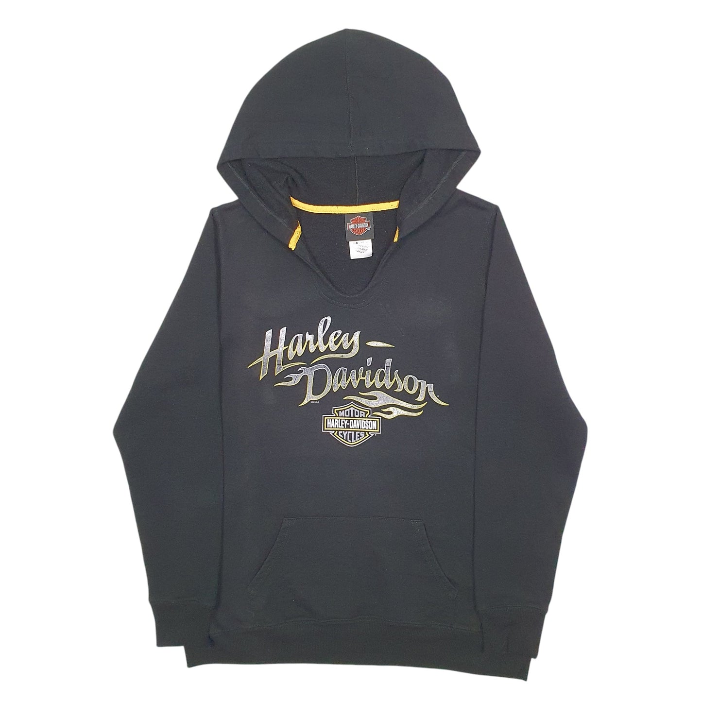 Mens Black Harley Davidson Spellout Motor Cycles Hoodie Jumper