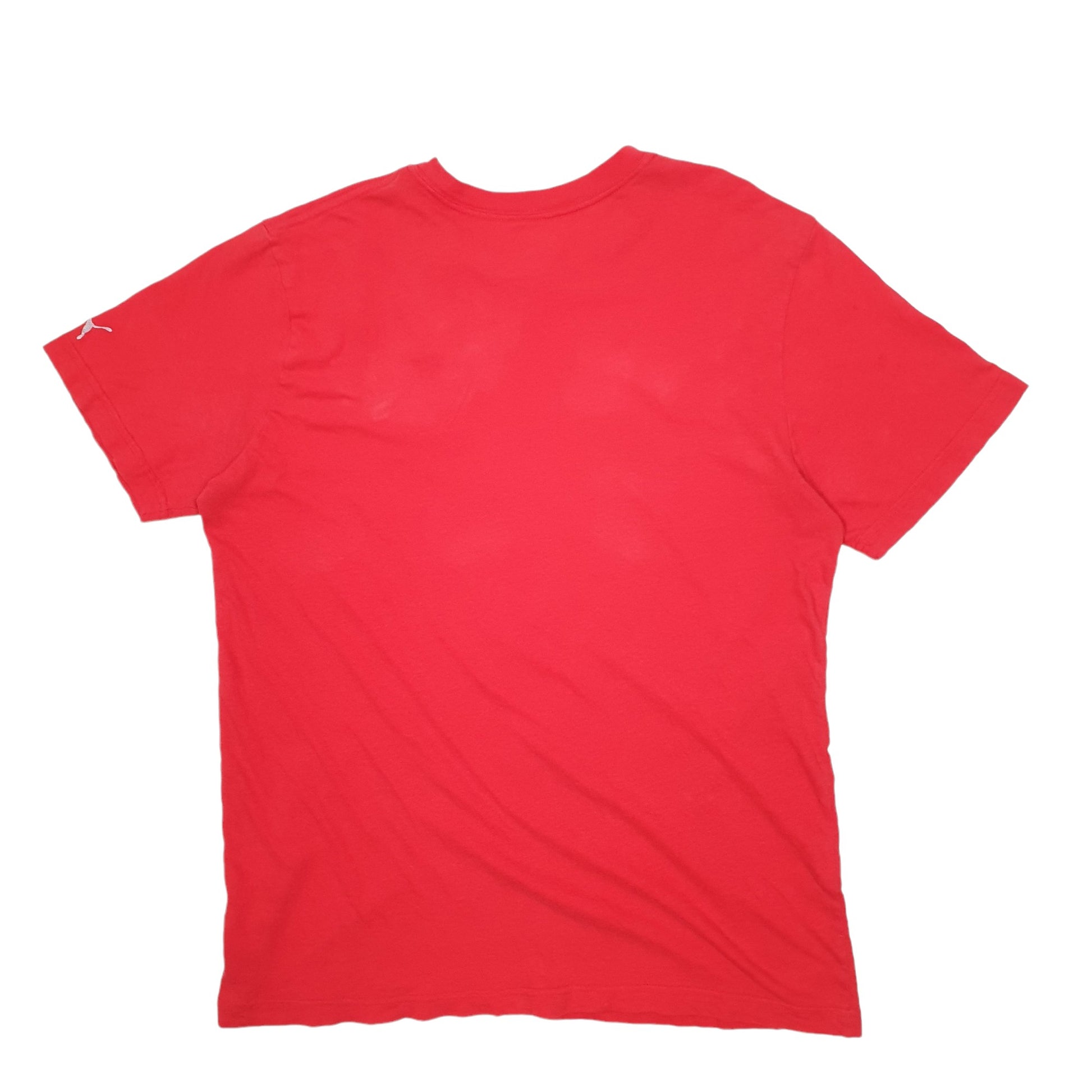 Mens Red Puma Spellout Short Sleeve T Shirt