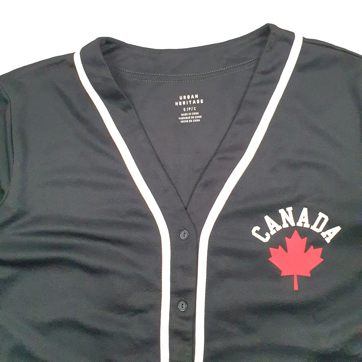 Mens Black Urban Heritage Baseball Jersey Canada Short Sleeve T Shirt