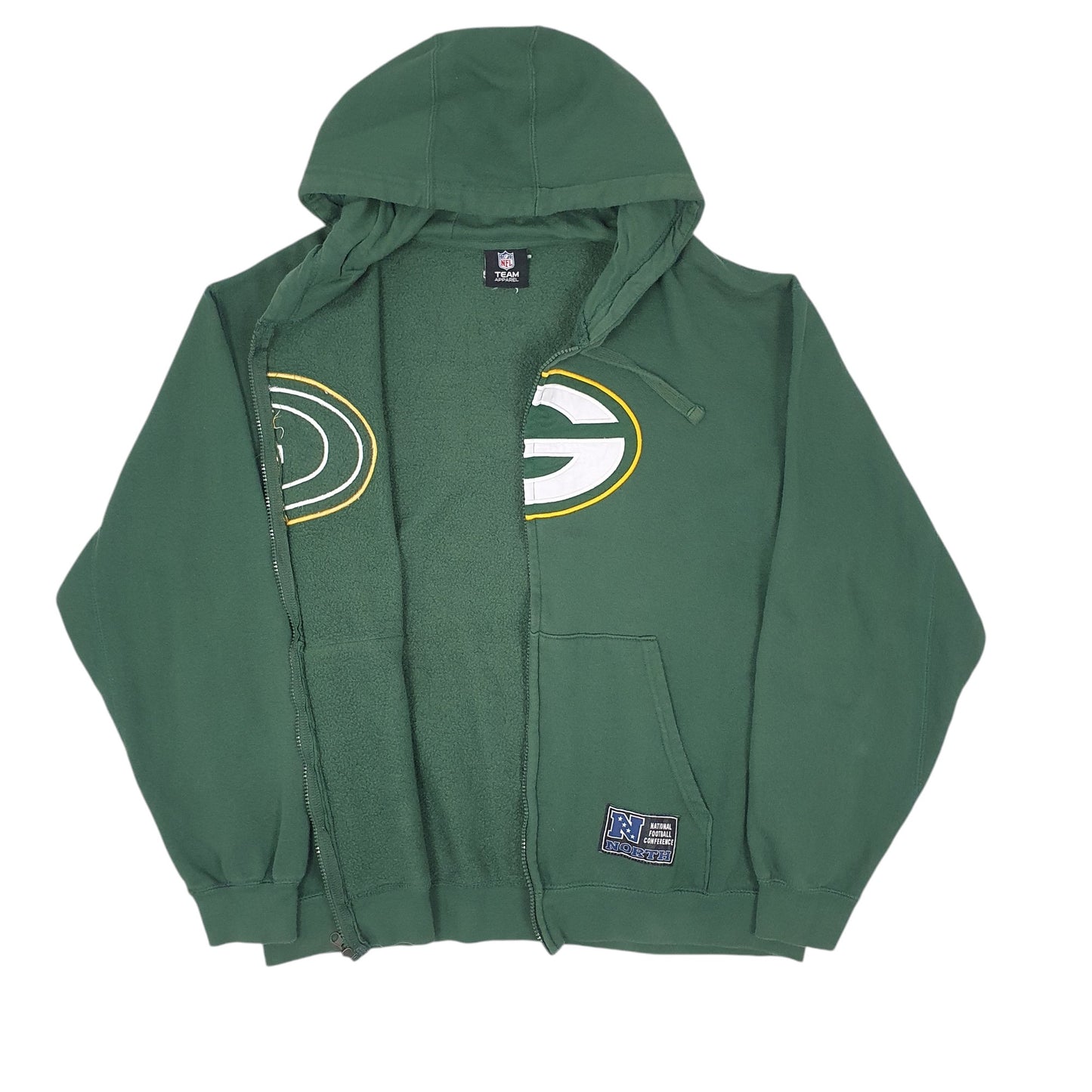 Mens Green NFL Green Bay Packers Full Zip Jumper