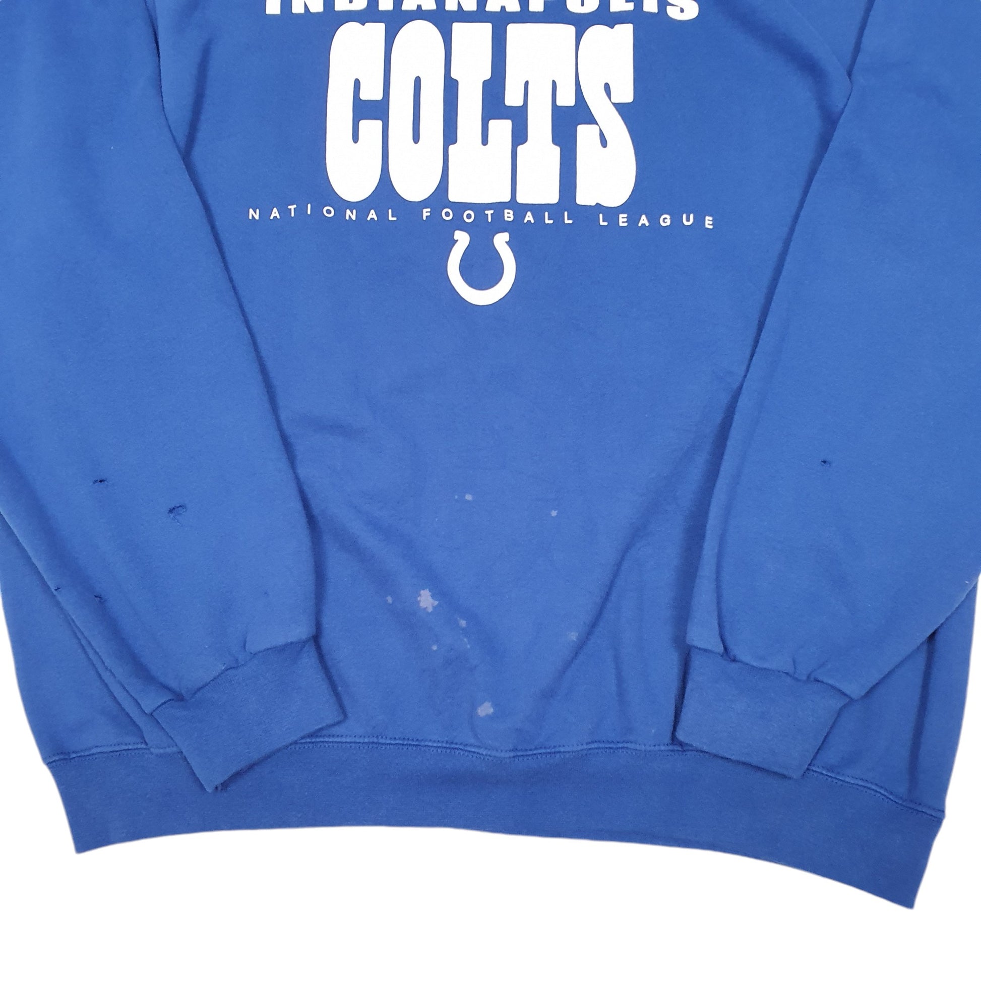 Mens Blue NFL Indianapolis Colts Football Spellout USA Crewneck Jumper