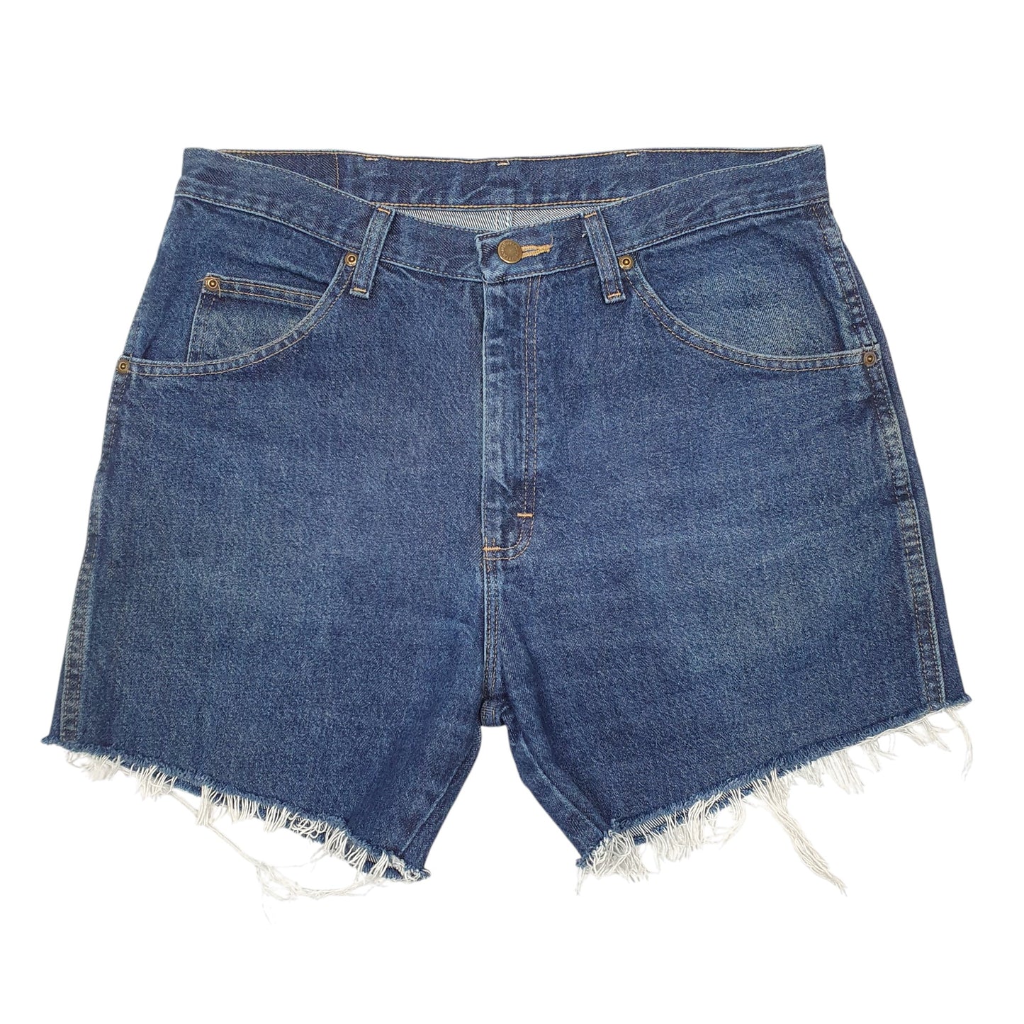 Womens Blue Wrangler Cut Offs Jorts Hot Pants Denim Shorts