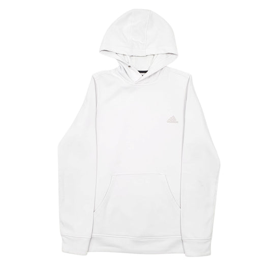 Womens White Adidas Climawarm Hoodie Jumper