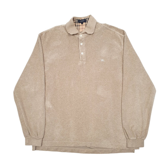 Mens Beige Burberry London Long Sleeve T Shirt