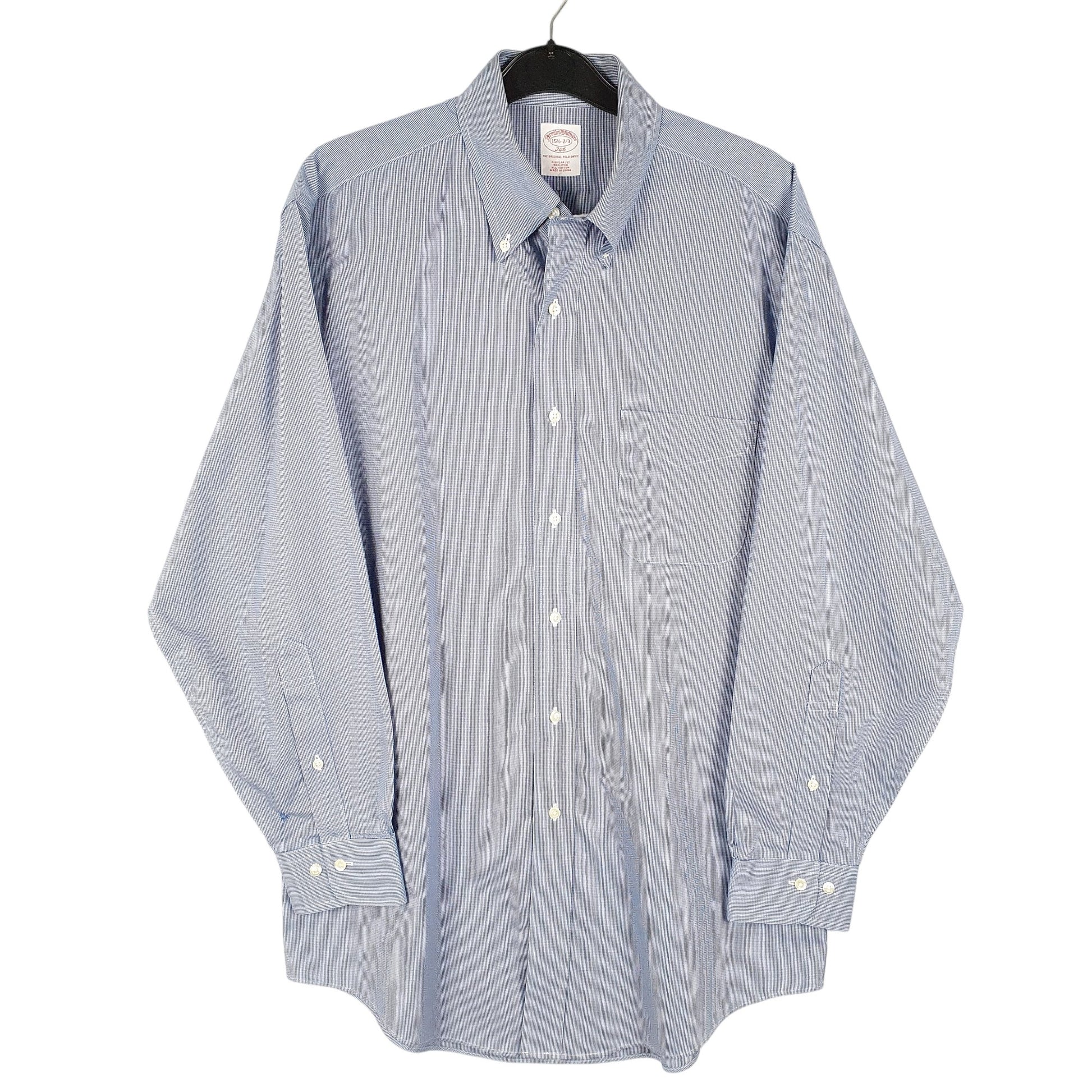 Mens Blue Brooks Brothers Houndstooth Long Sleeve Shirt