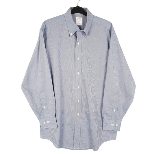 Mens Blue Brooks Brothers Houndstooth Long Sleeve Shirt