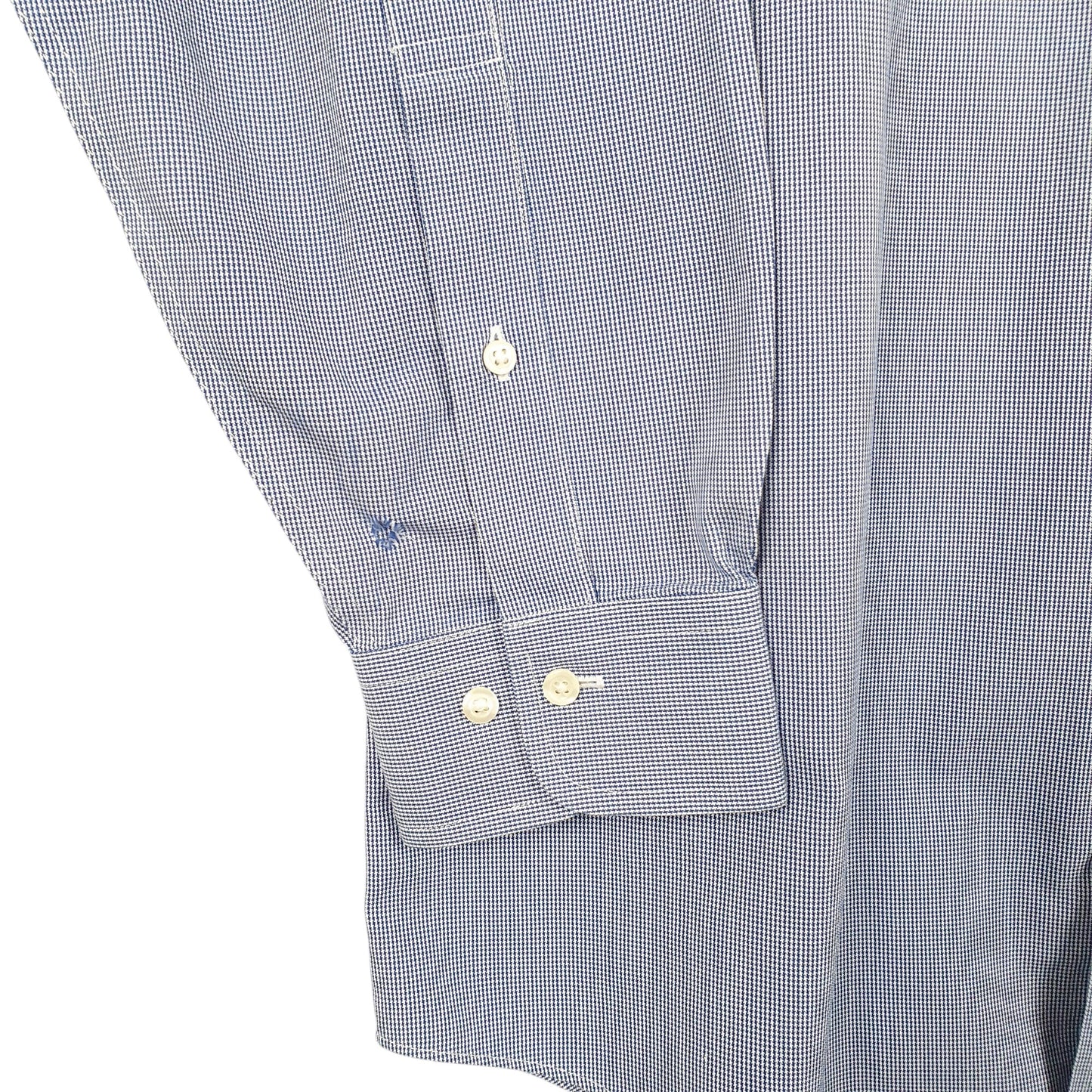 Mens Blue Brooks Brothers Houndstooth Long Sleeve Shirt
