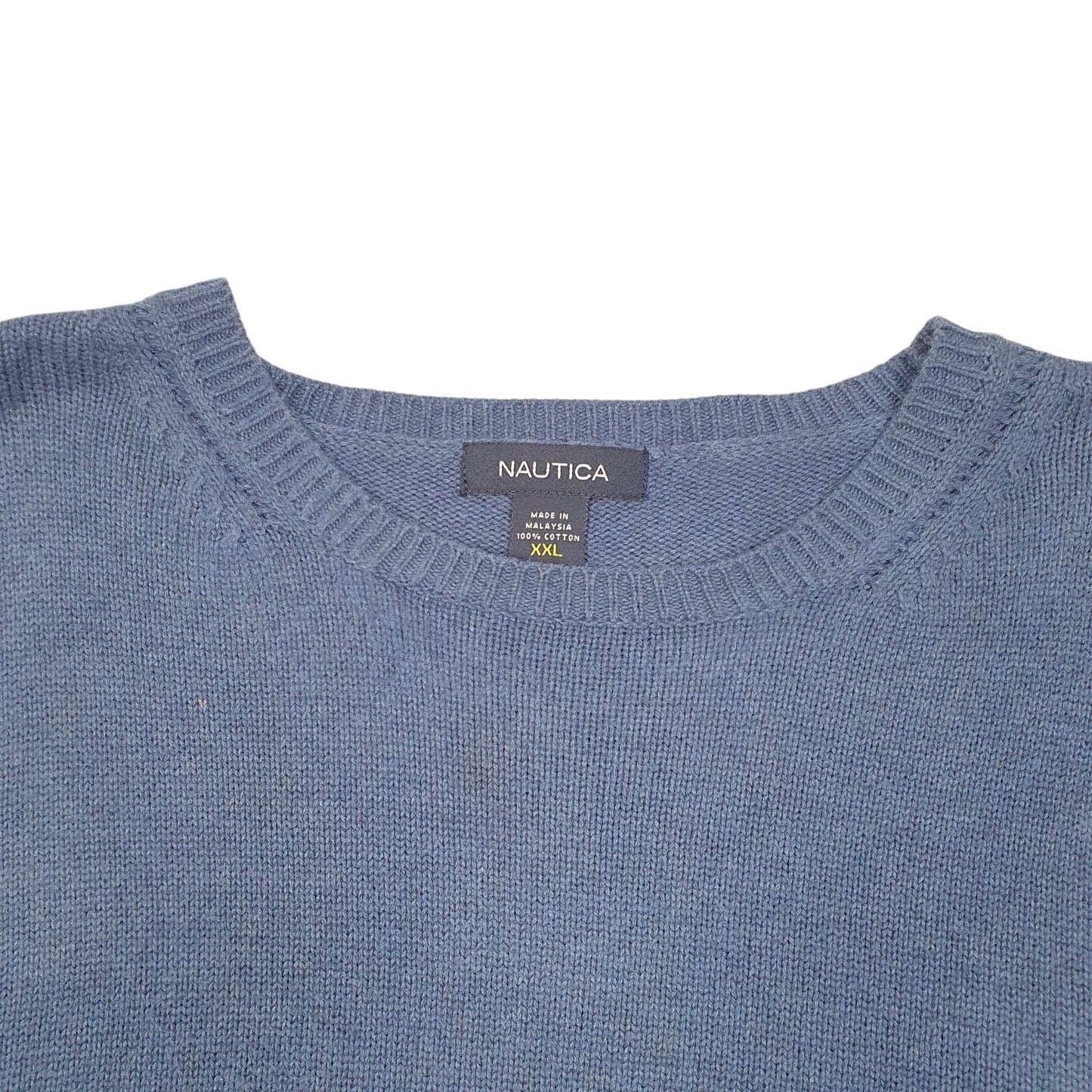 Mens Blue Nautica Knit Crewneck Jumper