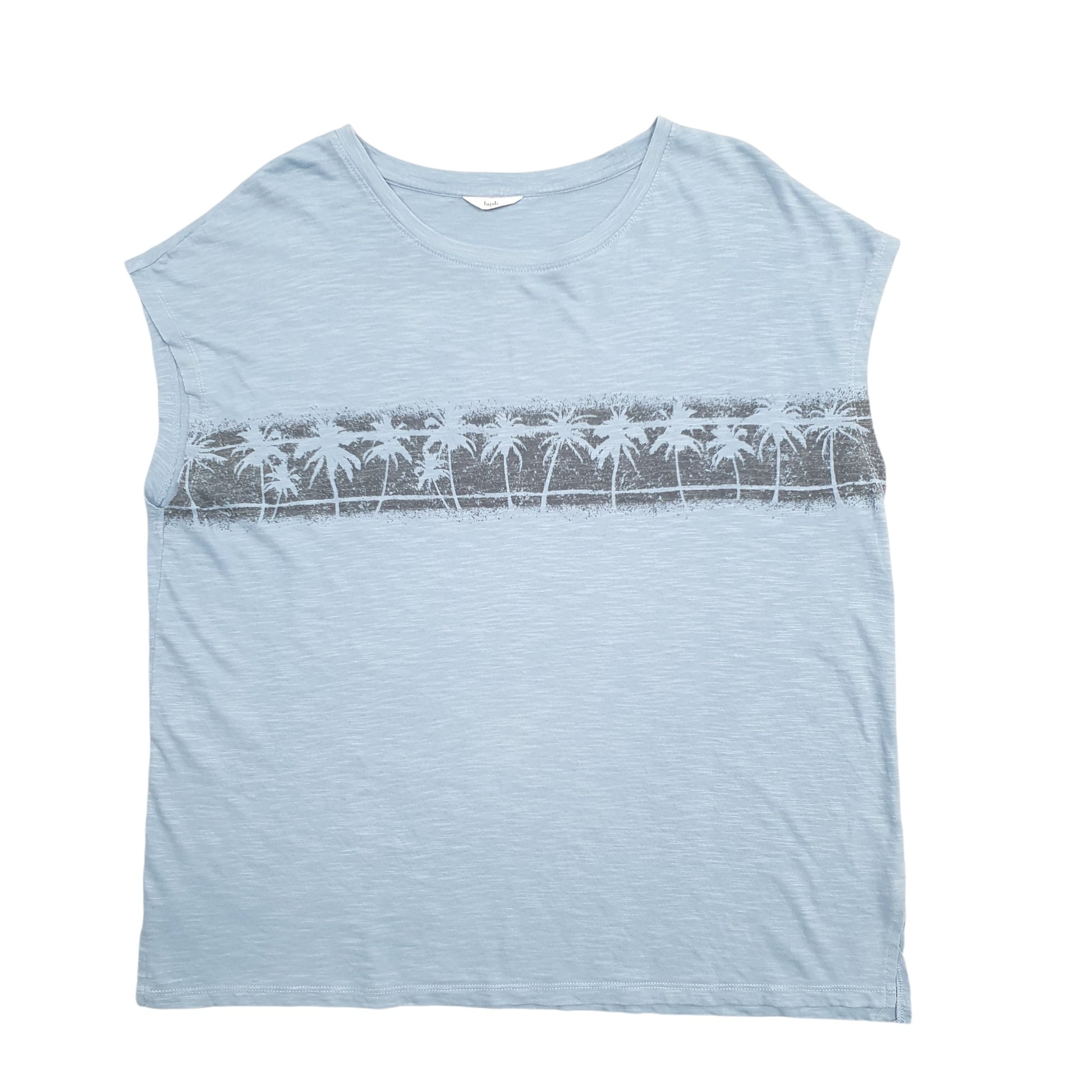 Womens Blue Hush Fits Oversized Palm Trees Short Sleeve T Shirt