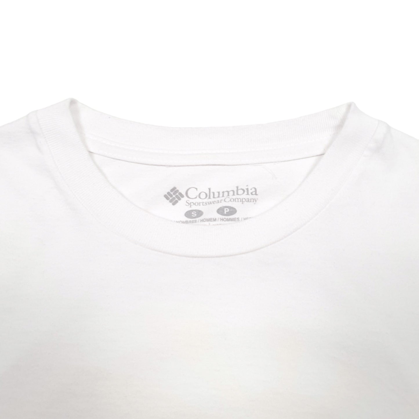 Mens White Columbia Sportswear  Long Sleeve T Shirt