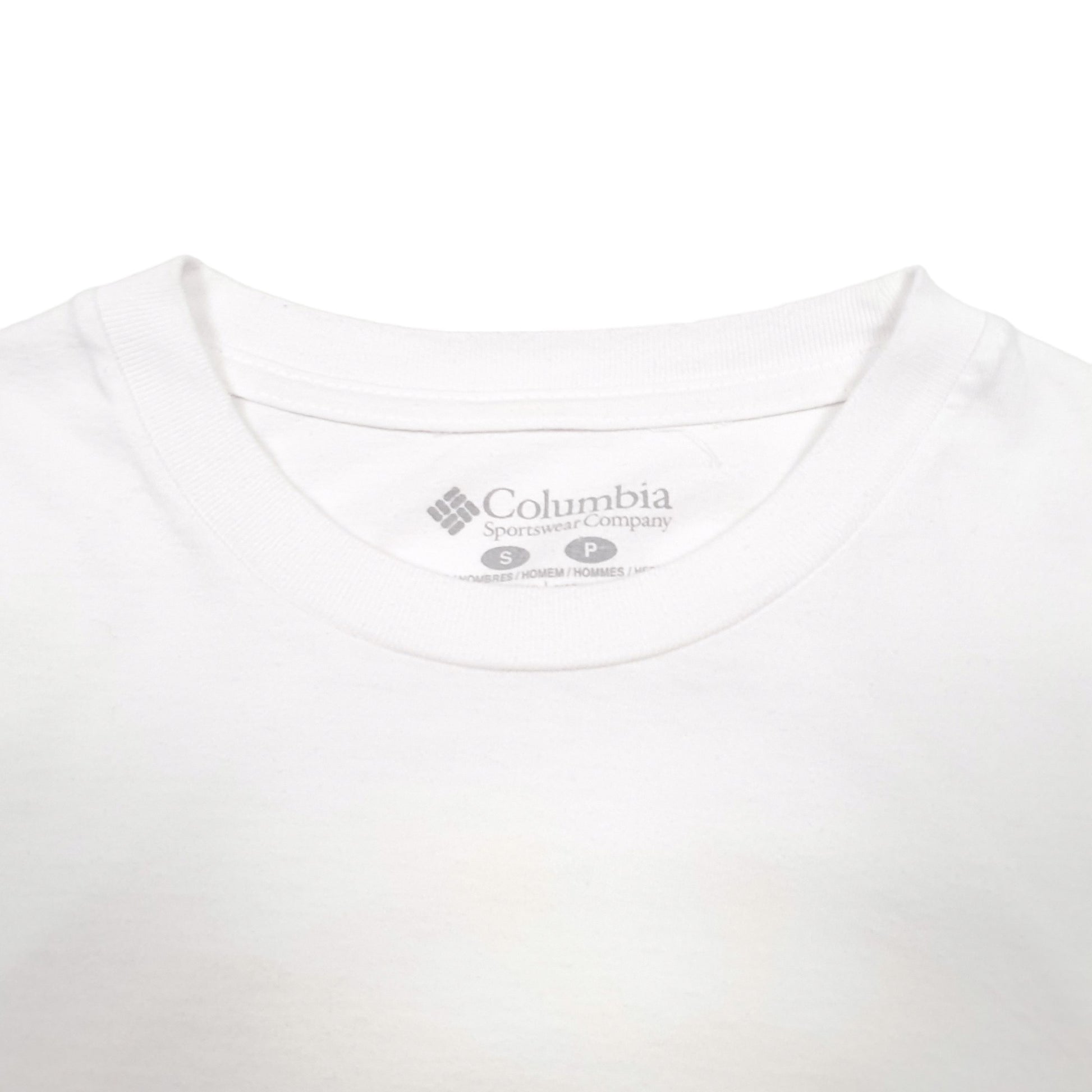 Mens White Columbia Sportswear  Long Sleeve T Shirt