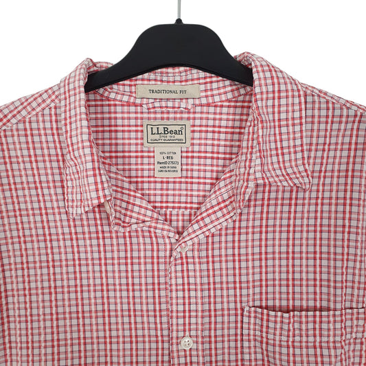 Mens Red L.L.Bean  Short Sleeve Shirt