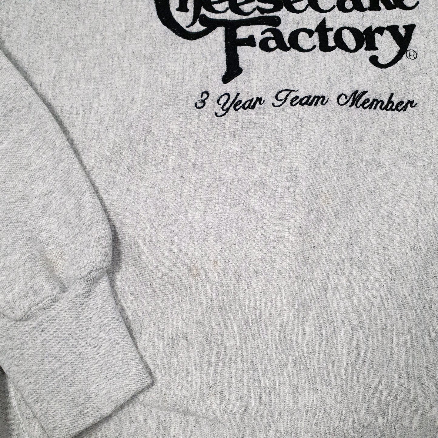 Mens Grey Lee Vintage Crossgrain Cheesecake Factory Reverse Weave Crewneck Jumper