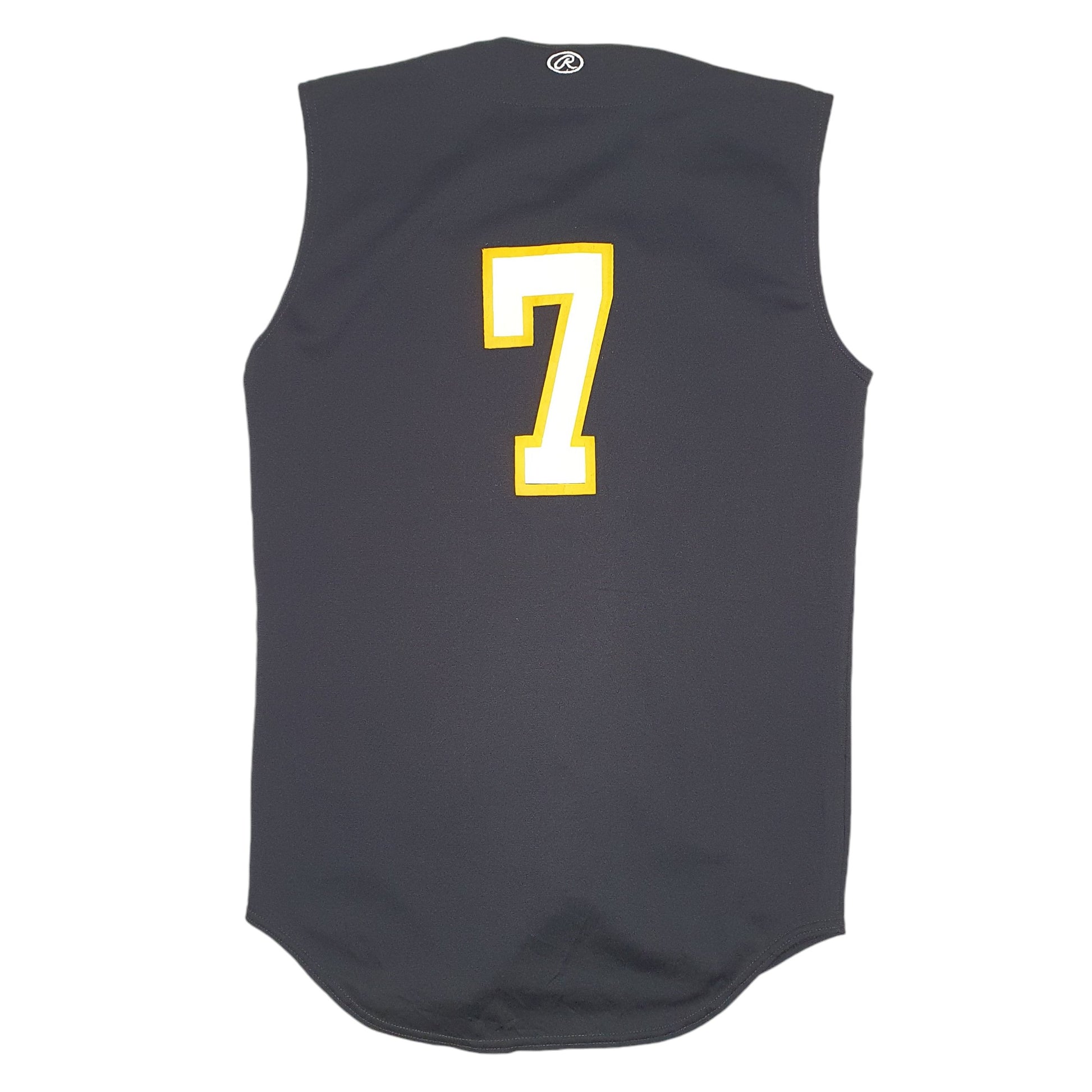 Mens Black Rawlings Sleeveless Baseball Jersey Khalifa 7 Short Sleeve T Shirt