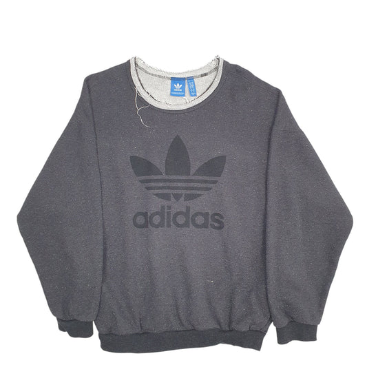 Womens Grey Adidas Spellout Crewneck Jumper