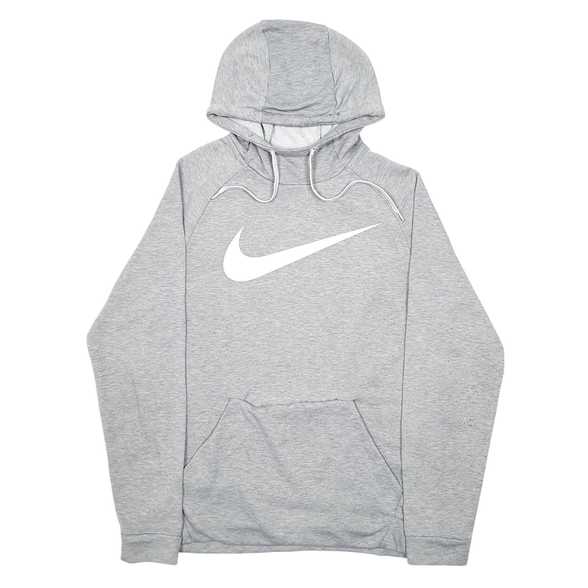 Mens Grey Nike Swoosh Active Workout Running Gym Hoodie Jumper