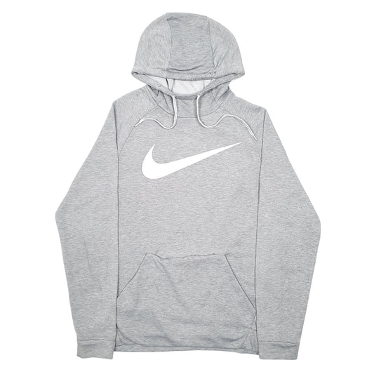 Mens Grey Nike Swoosh Active Workout Running Gym Hoodie Jumper