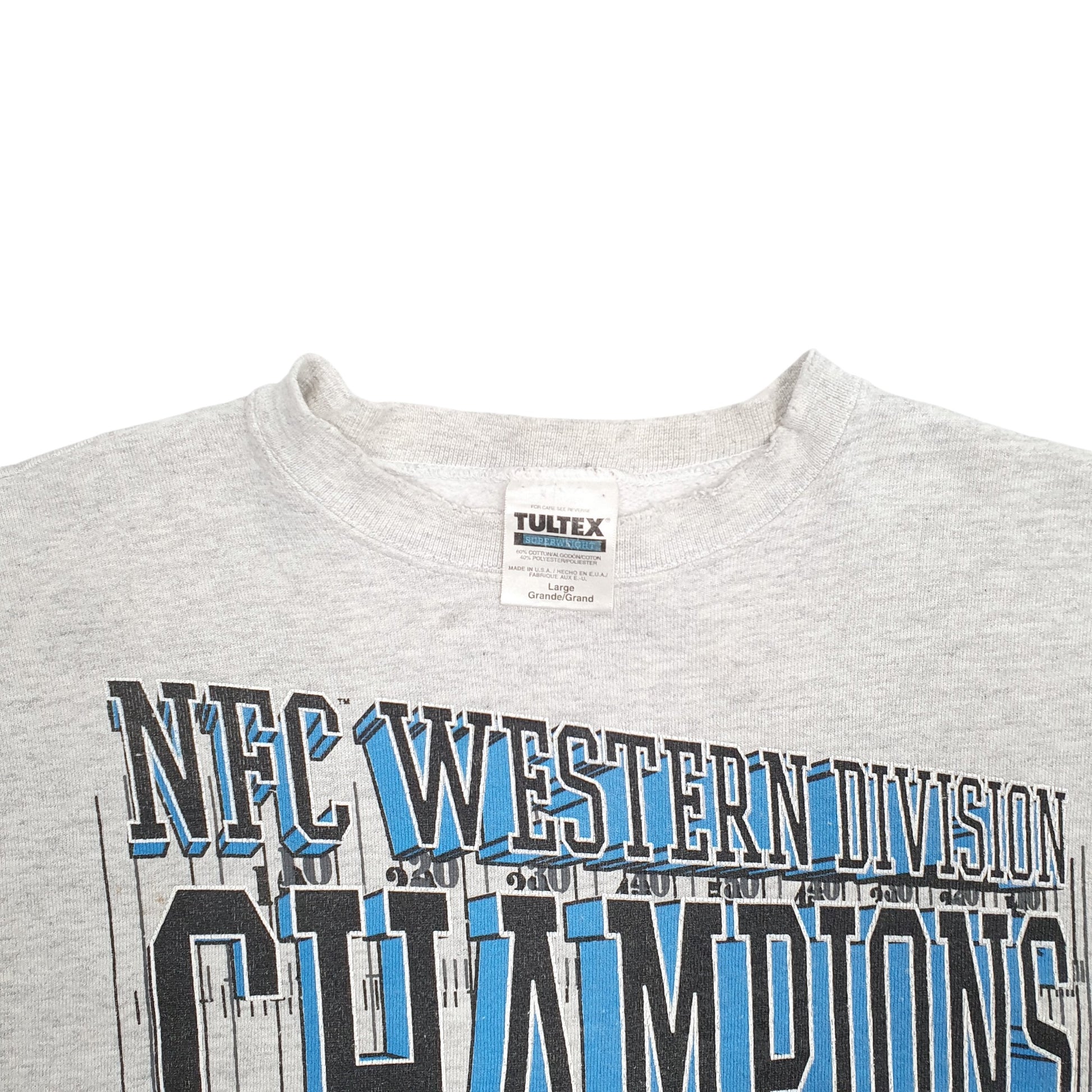 Mens Grey Tultex Carolina Panthers NFL Vintage 90's Made In USA Crewneck Jumper