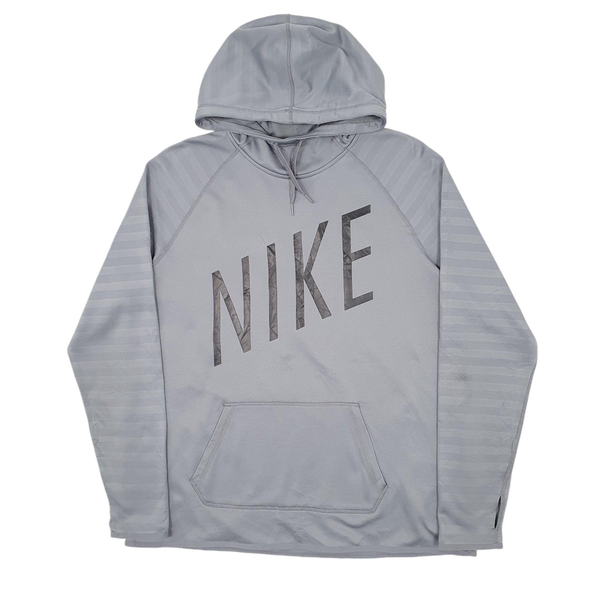 Mens Grey Nike Spellout Activewear Hoodie Jumper