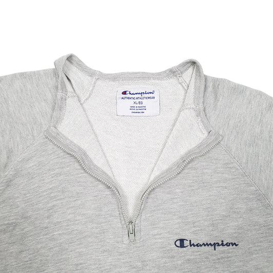 Womens Grey Champion Raglan Quarter Zip Jumper