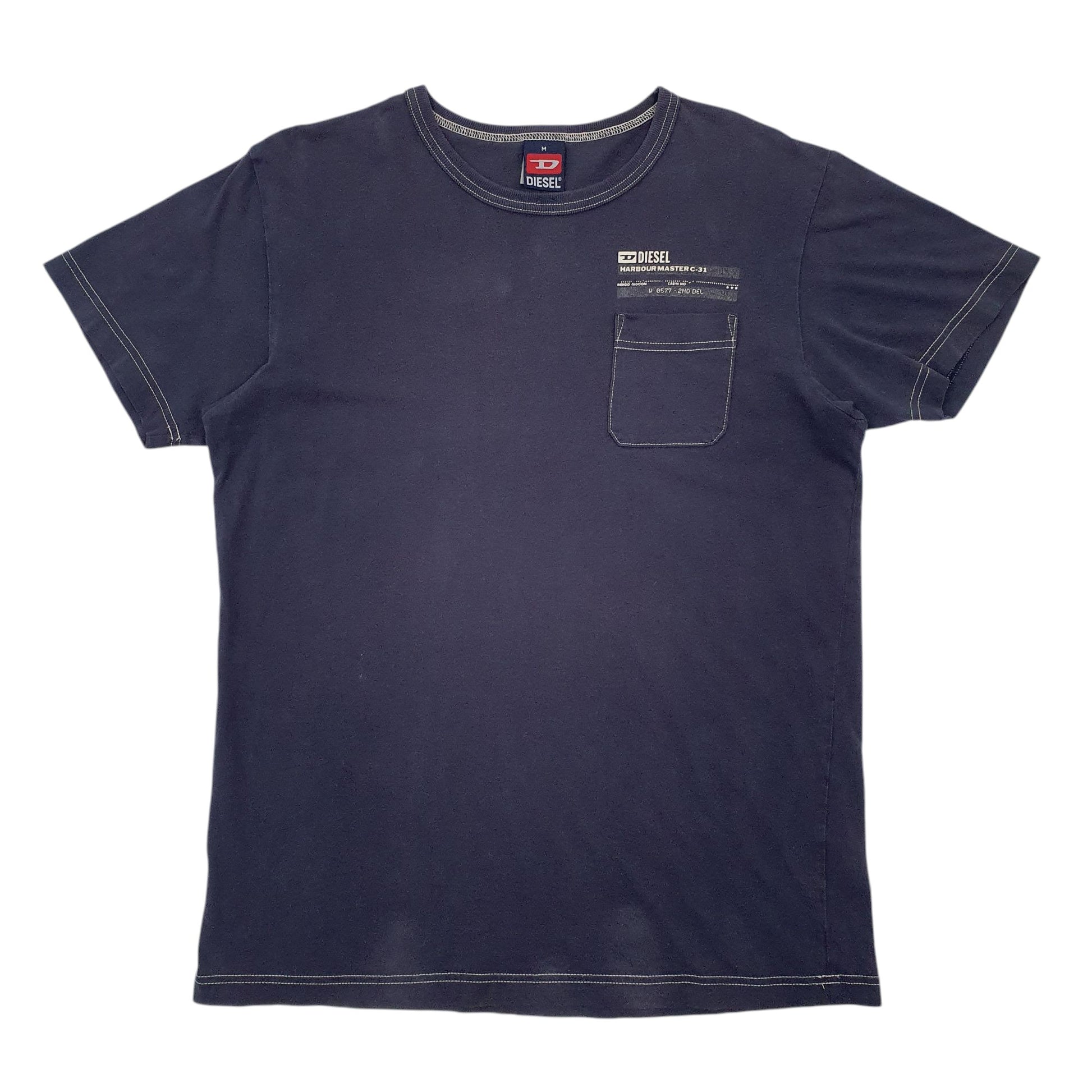 Mens Navy Diesel  Short Sleeve T Shirt