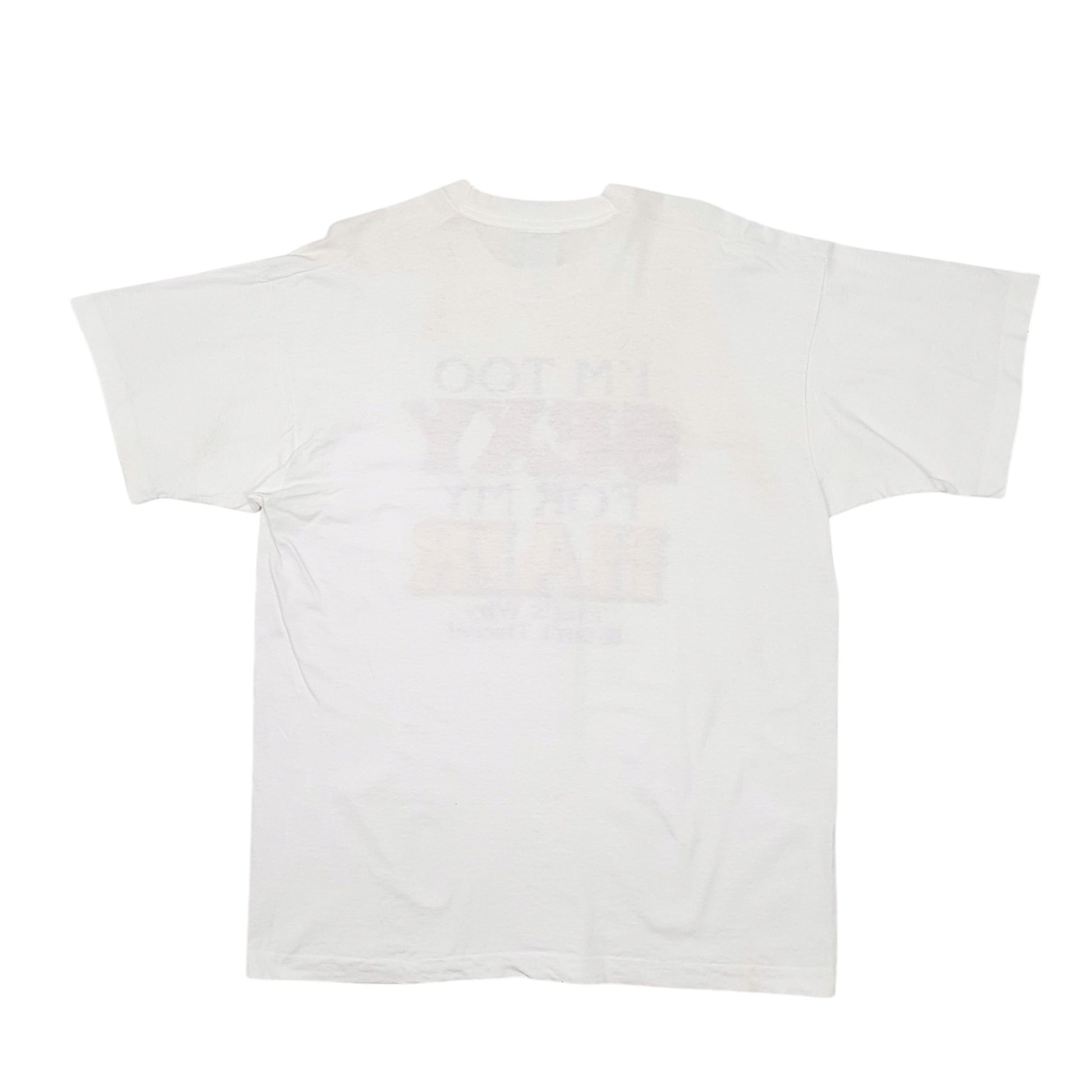 Mens White Fruit Of The Loom Vintage 90s Single Stitch Short Sleeve T Shirt