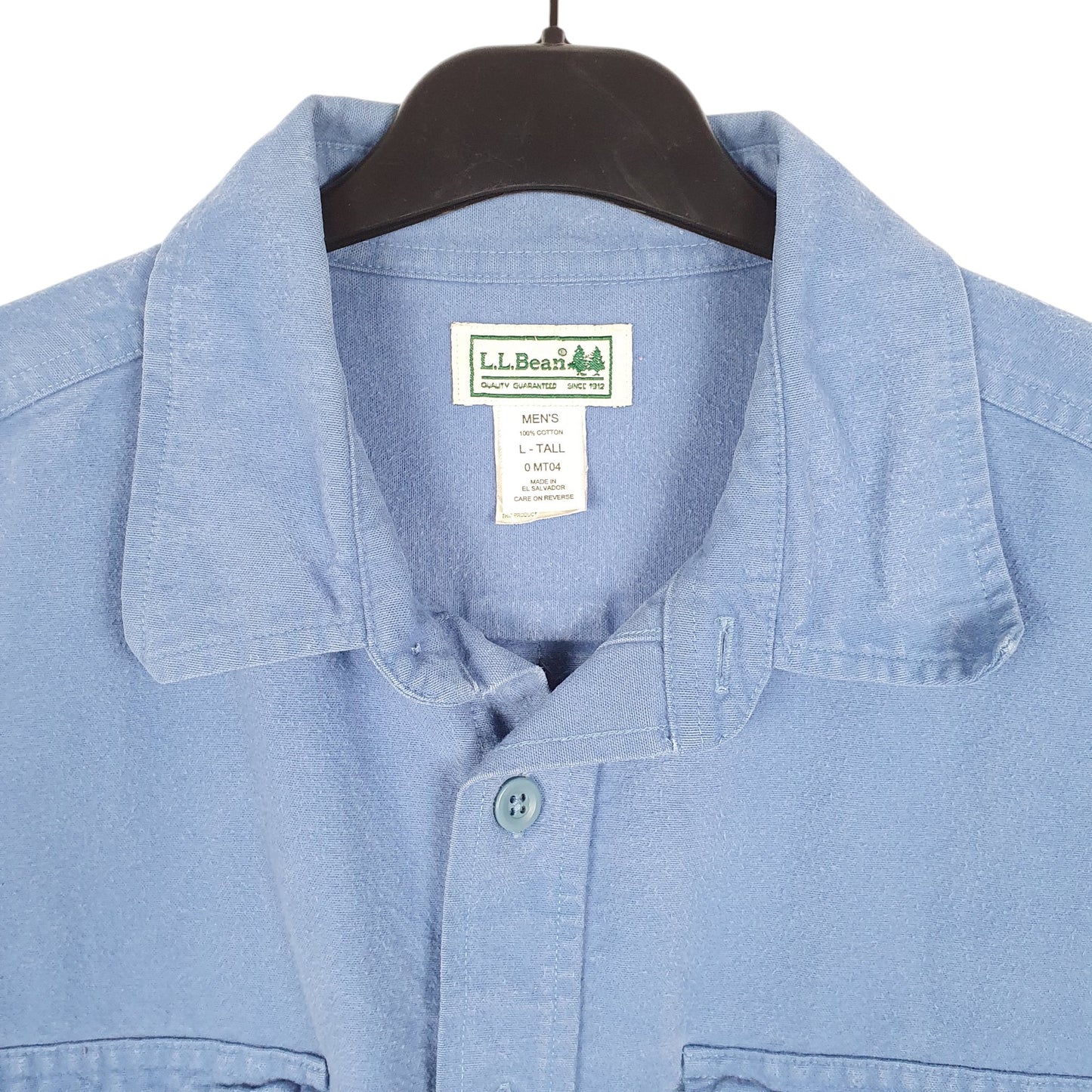 Mens Blue L.L.Bean Chamois Overshirt Shacket Tall Long Sleeve Shirt