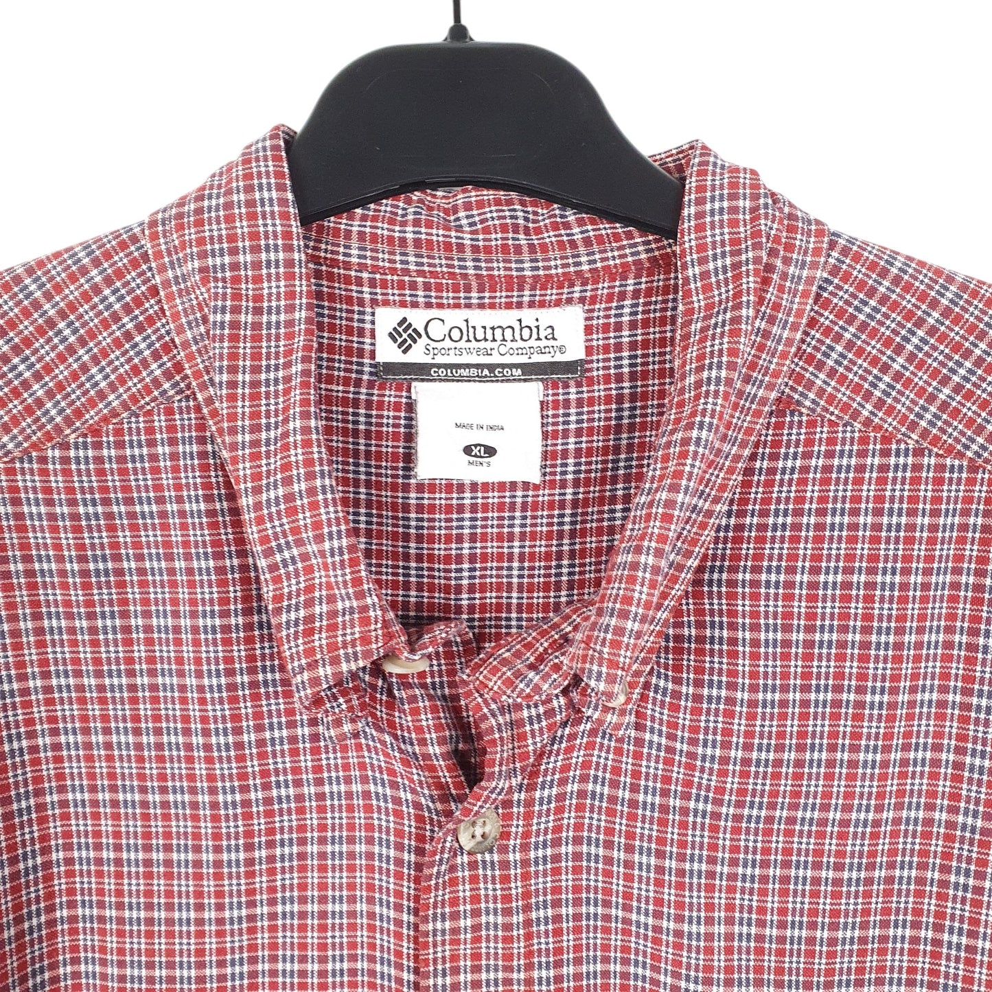 Mens Red Columbia Sportswear  Short Sleeve Shirt