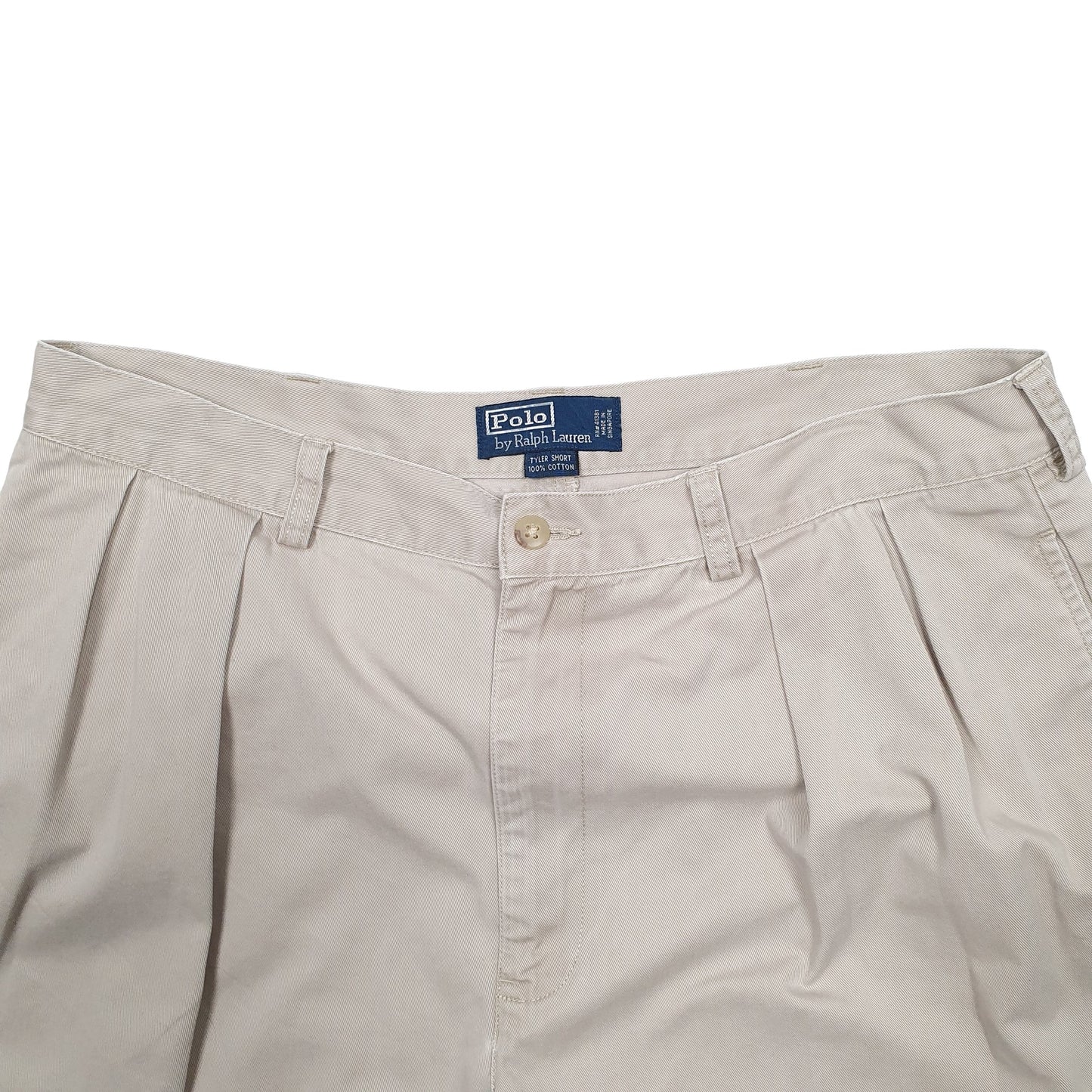 Mens Beige Polo Ralph Lauren Pleated Chino Shorts
