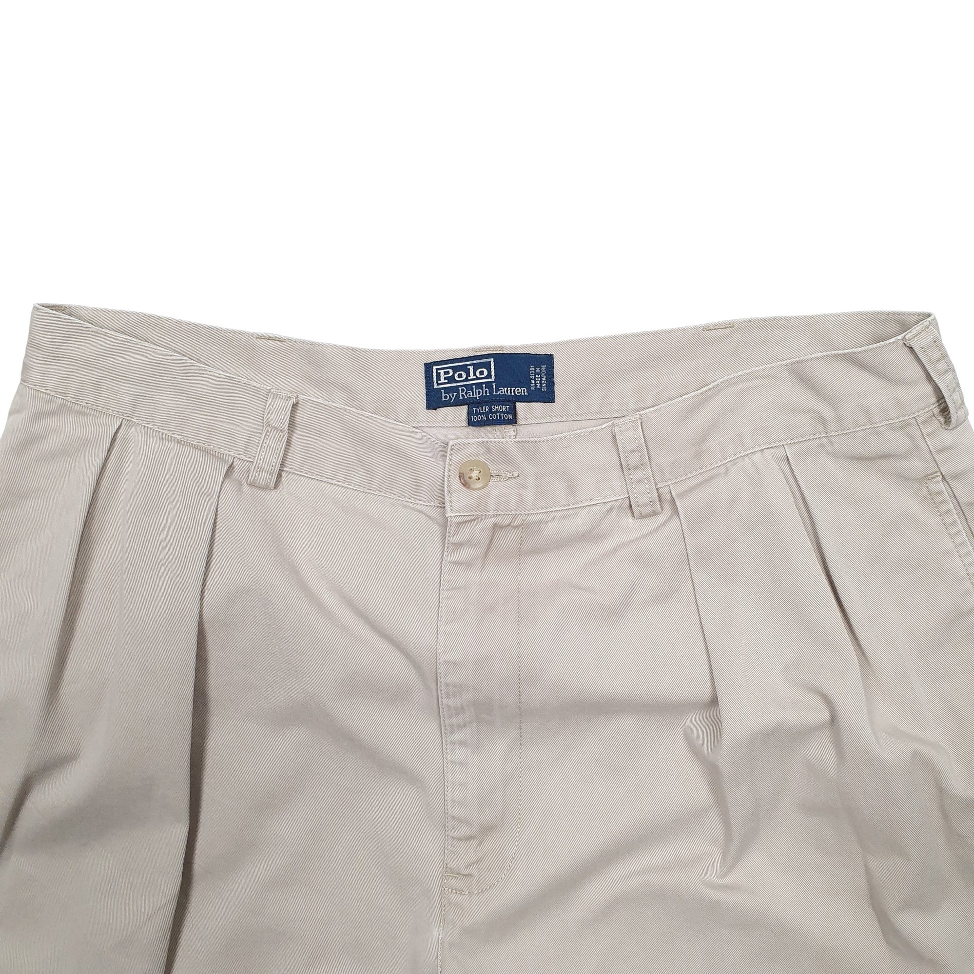 Mens Beige Polo Ralph Lauren Pleated Chino Shorts