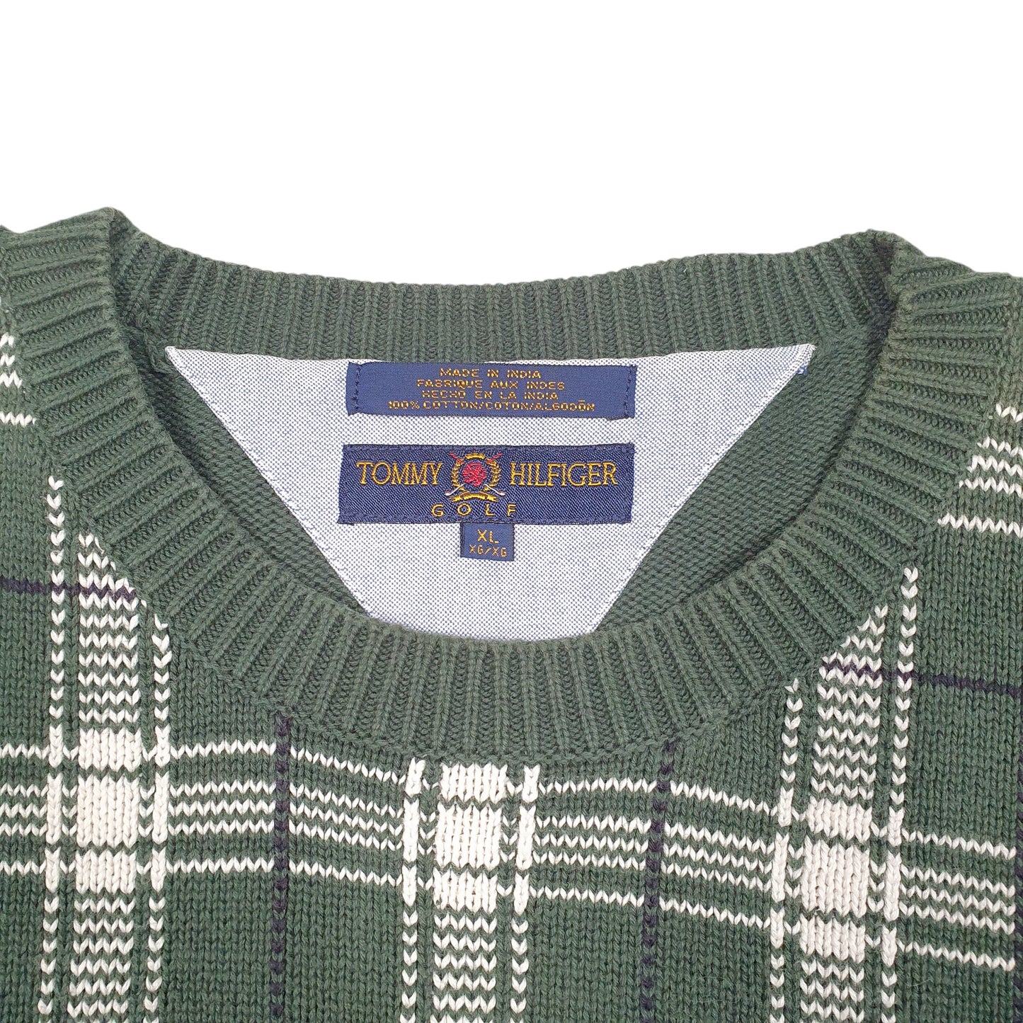 Mens Green Tommy Hilfiger Vintage Golf 1999 US Open Knit Pinehurst Crewneck Jumper