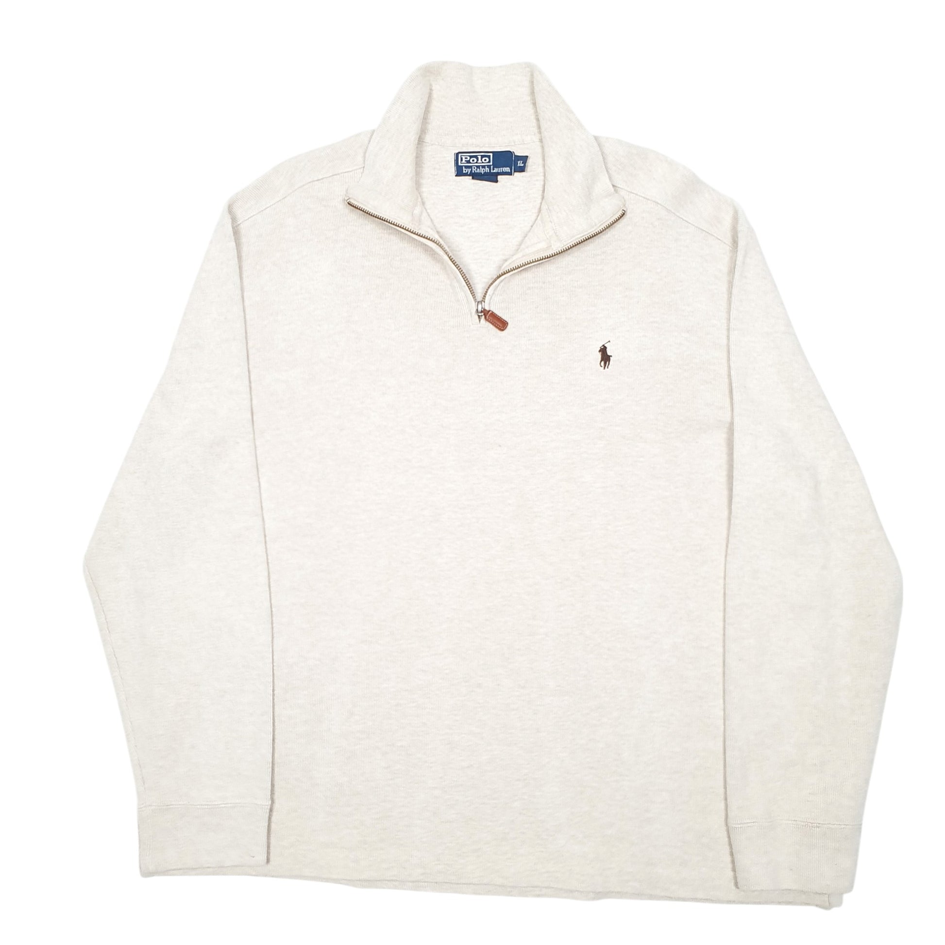 Mens Cream Polo Ralph Lauren  Quarter Zip Jumper