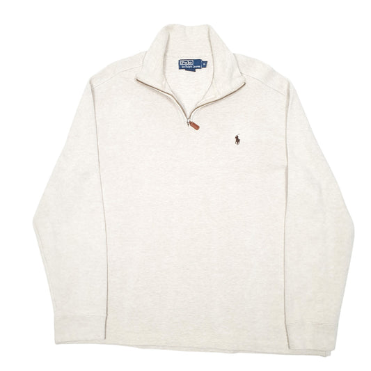 Mens Cream Polo Ralph Lauren  Quarter Zip Jumper