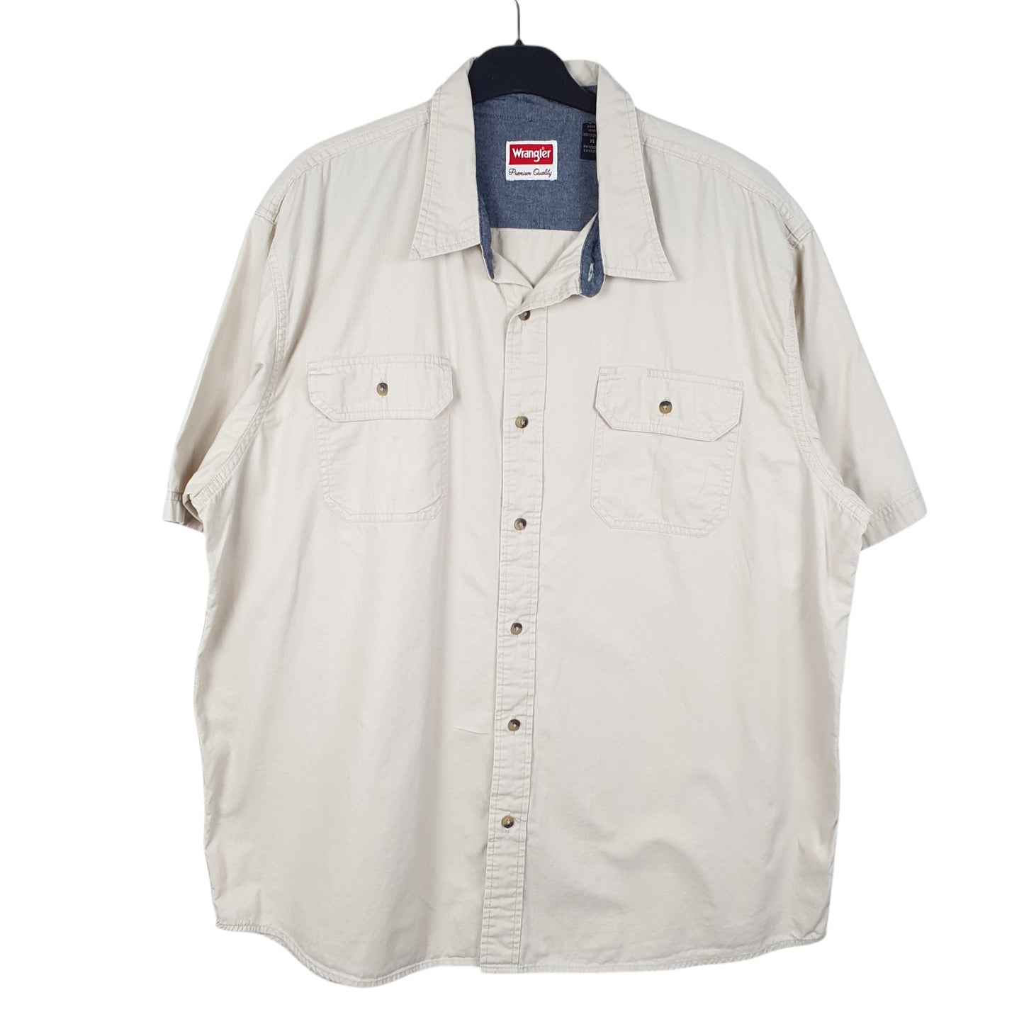 Mens Beige Wrangler  Short Sleeve Shirt