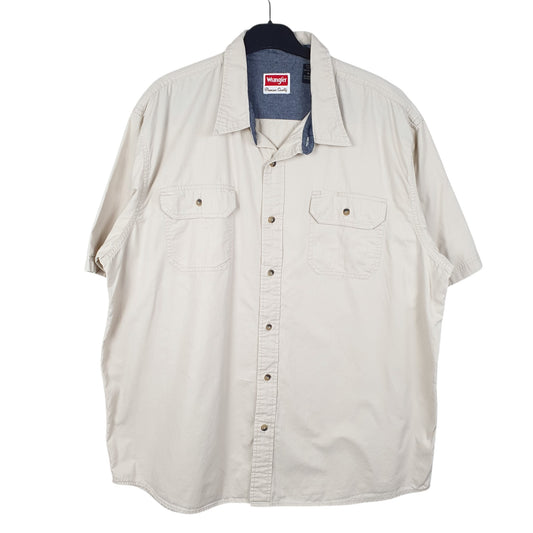 Mens Beige Wrangler  Short Sleeve Shirt