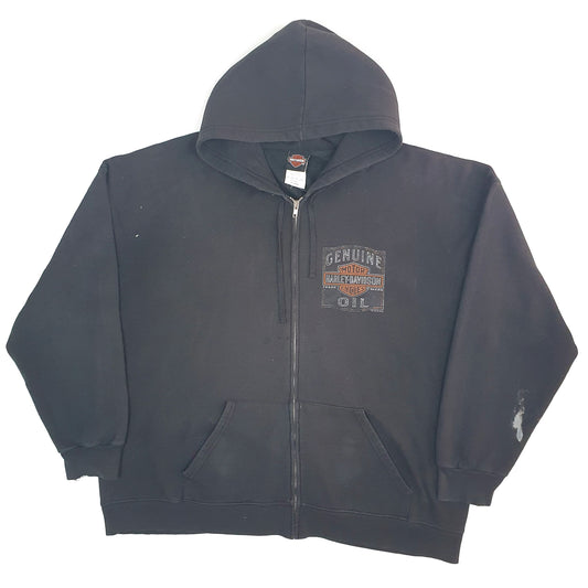 Mens Black Harley Davidson California Hoodie Full Zip Jumper