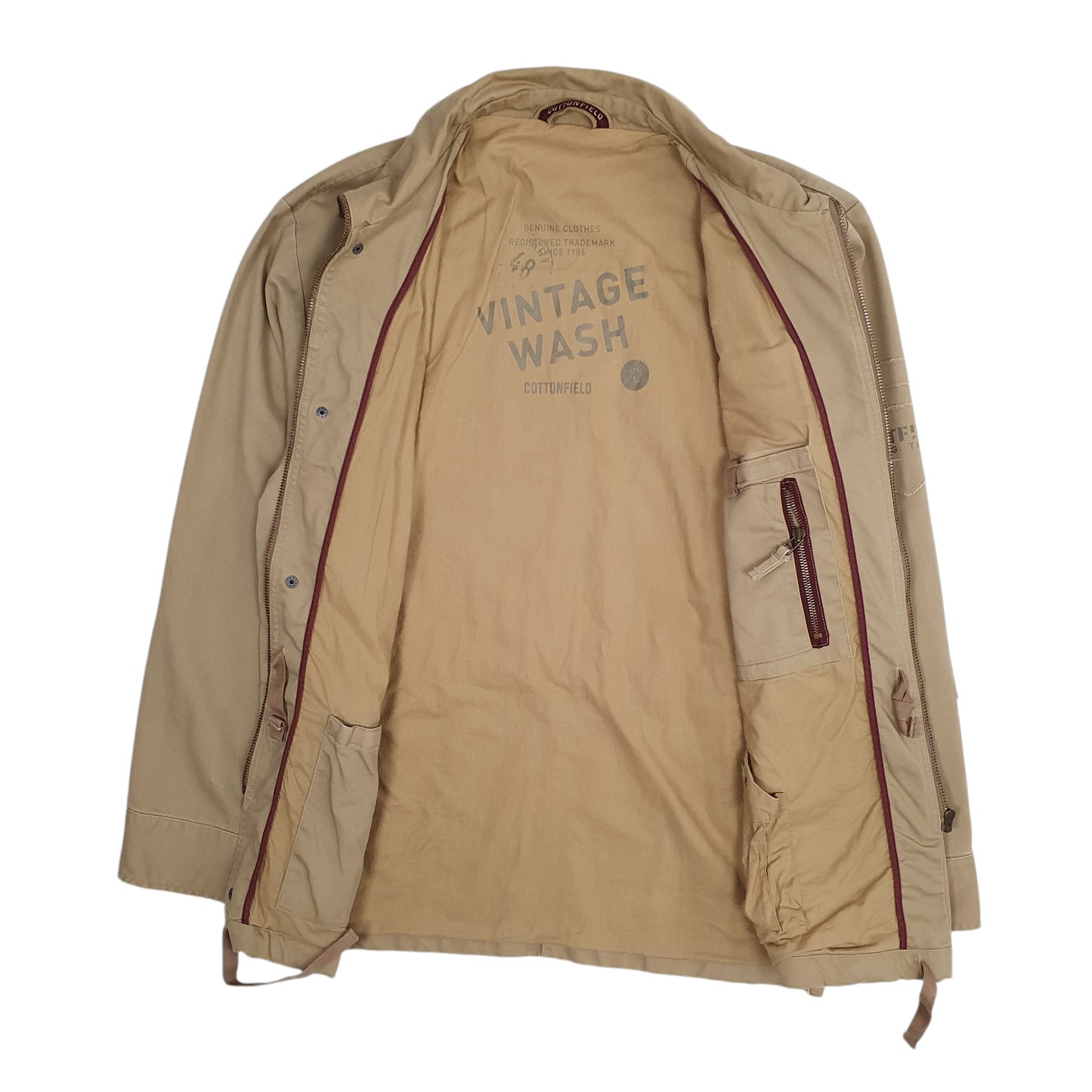 Mens Beige Cottonfield Field Hunting  Coat