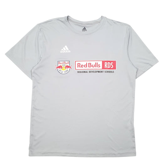 Womens Grey Adidas Red Bulls Soccer New York Active Short Sleeve T Shirt